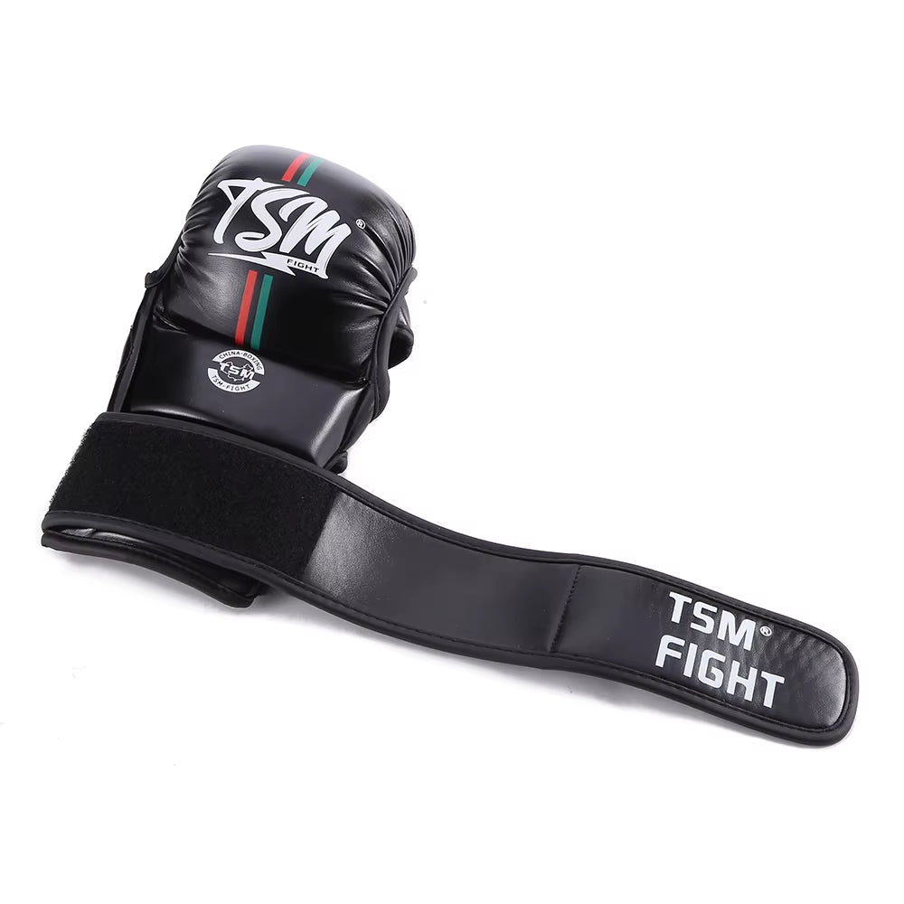 Professional MMA Half - Finger Training Gloves, Half - Finger Sandbag Gloves, Muay Thai Training Gloves, Thick PU Boxing Gloves