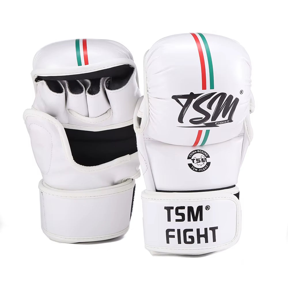 Professional MMA Half - Finger Training Gloves, Half - Finger Sandbag Gloves, Muay Thai Training Gloves, Thick PU Boxing Gloves