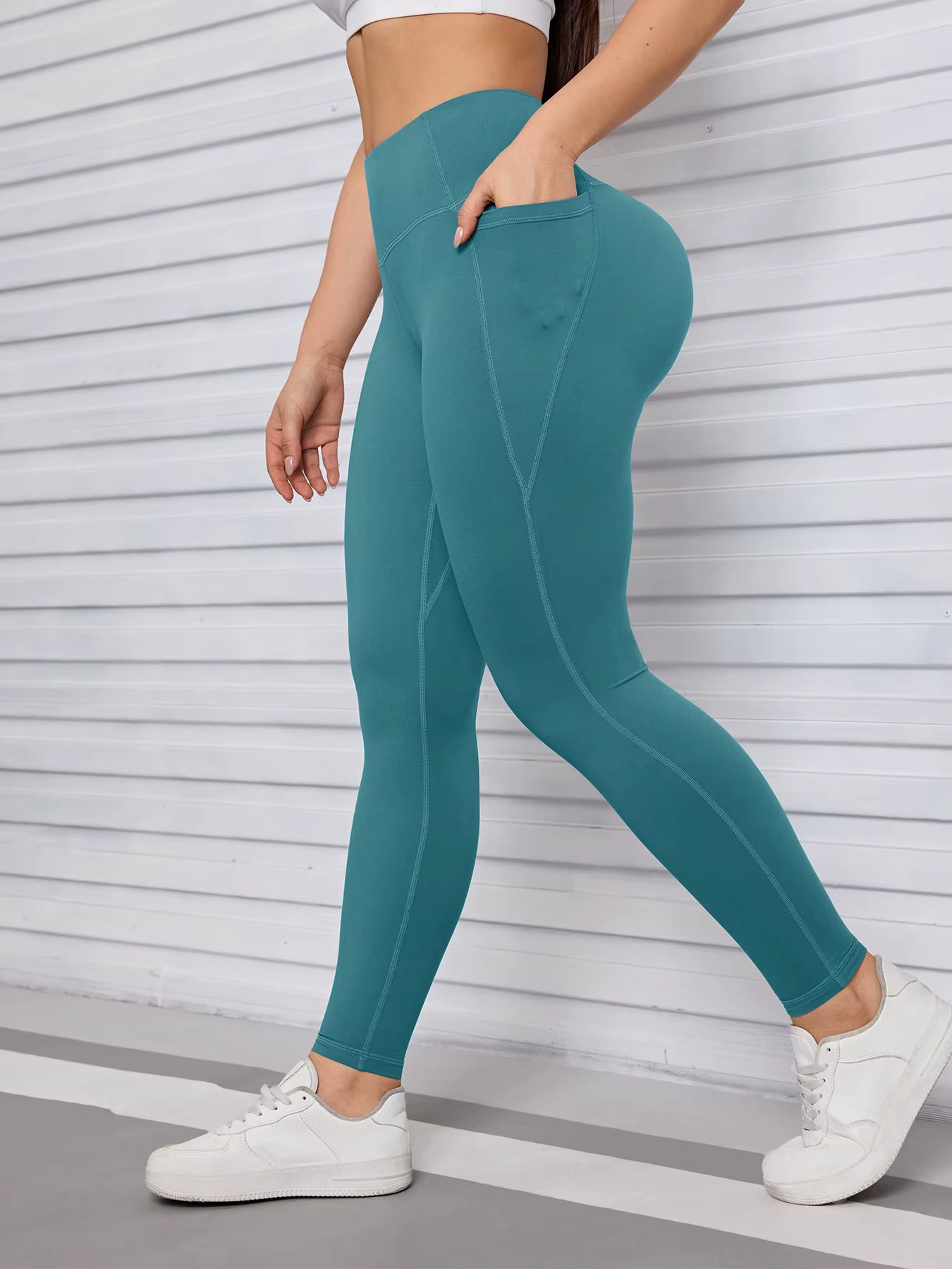 Pockets Fitness Gym Leggings Women Skinny Stretch Autumn Sport Leggings Women Casual Mallas Fashion Outdoors Pants