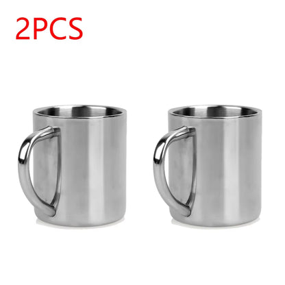 220ML Double Wall anti Scalding Coffee Mug Stainless Steel Insulated Drink Cup Steel Polishing Beer Tea Juice Drinking Cup 1-5PC