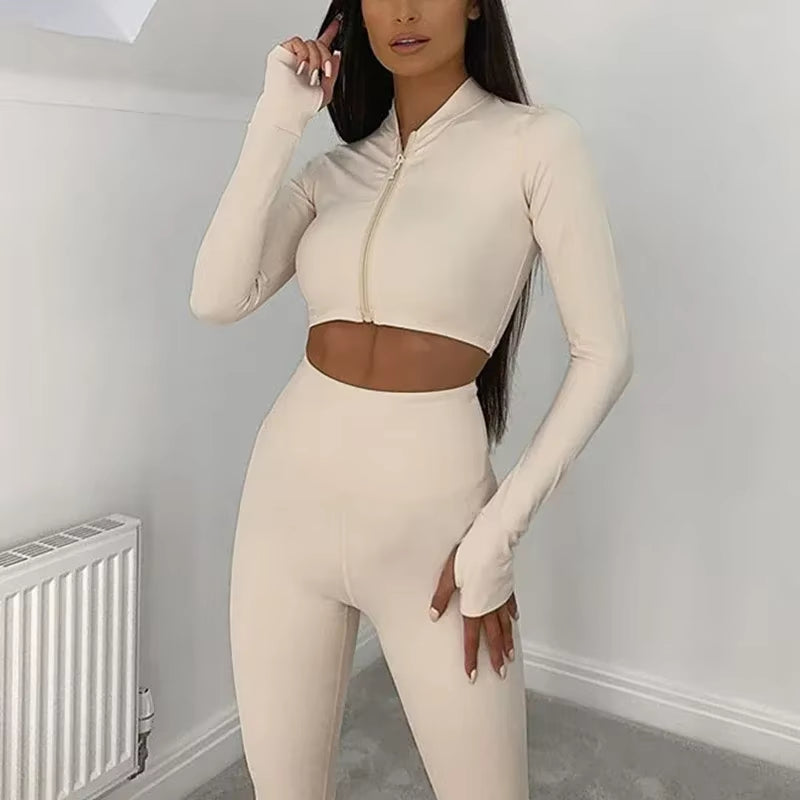Gym Set Women Tracksuit Clearance Sale Yoga Suit for Fitness 2025 Sport Outfit for Woman Sportswear Pilates Clothes Khaki XL L