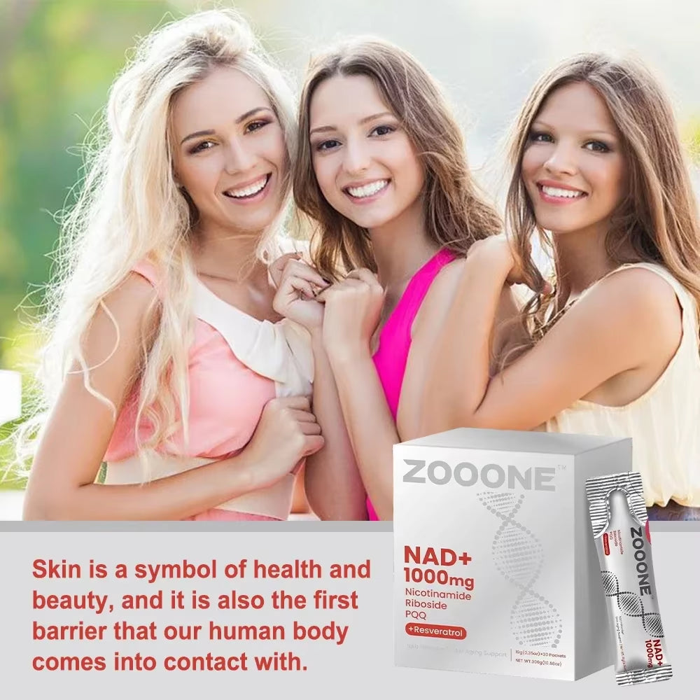 NAD+ Berry Flavored Drink Mix for Anti-Aging, Energy & Focus - 30 Packets