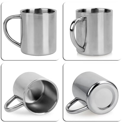 220ML Double Wall anti Scalding Coffee Mug Stainless Steel Insulated Drink Cup Steel Polishing Beer Tea Juice Drinking Cup 1-5PC